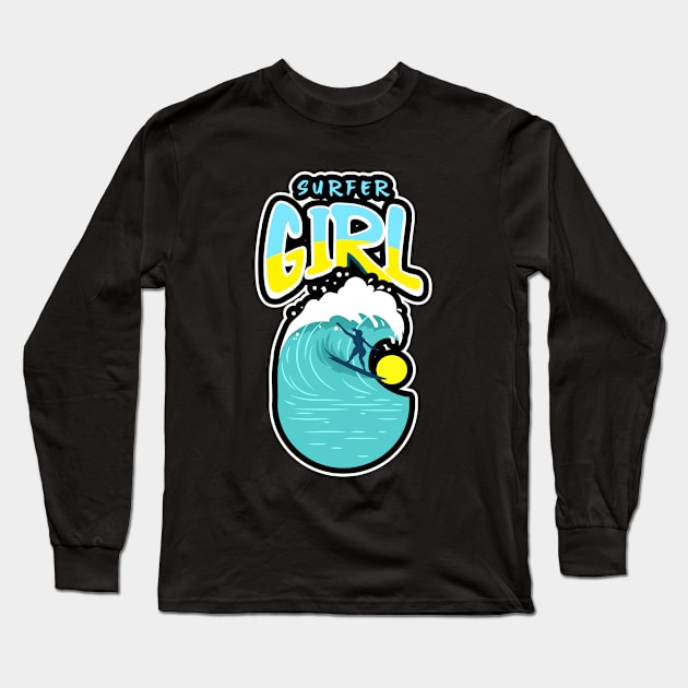 SURFER Girl Surf Life Long Sleeve T-Shirt by SartorisArt1